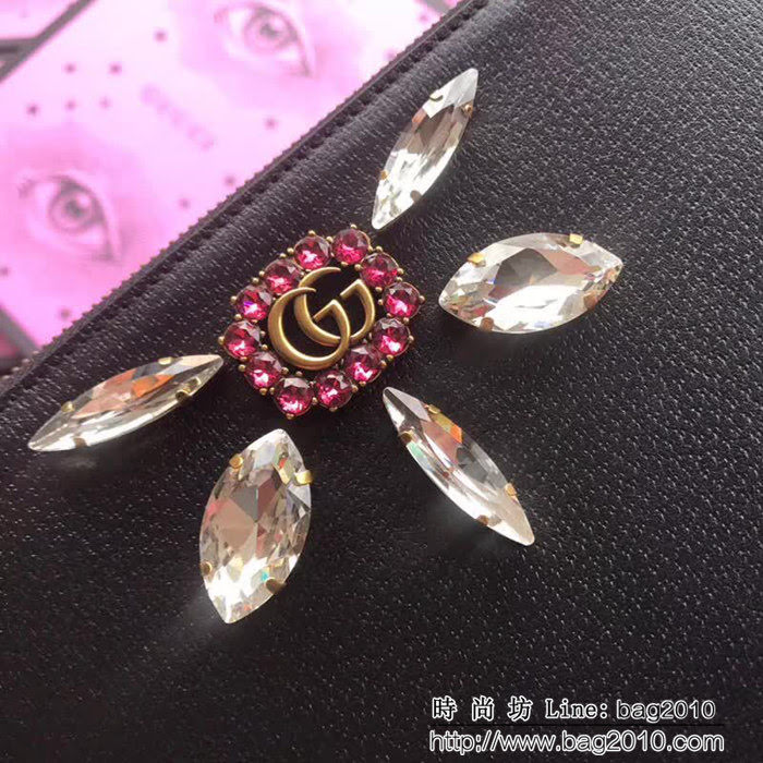 GUCCI古馳 歐洲正品原單 紅色水晶 女士手包 499799 啡色全皮 WTG1528